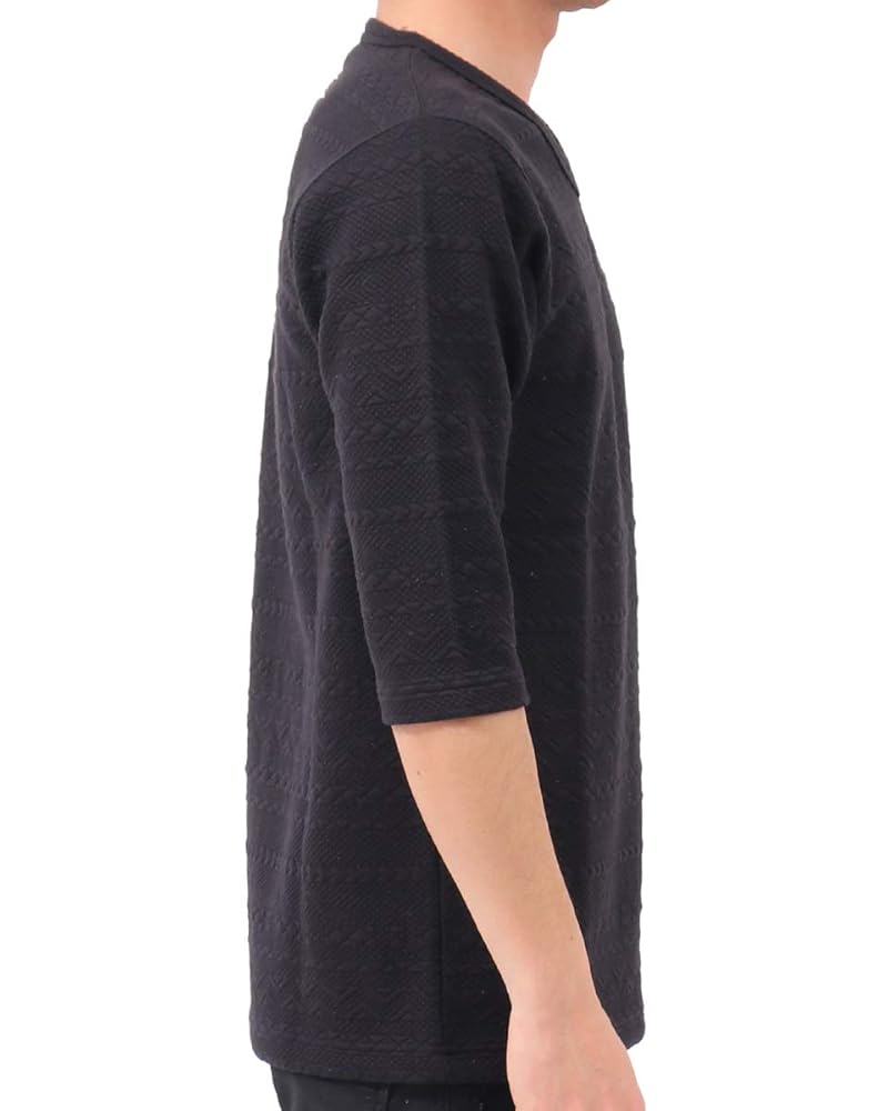 カールカナイVネック長袖Tシャツ織柄XXL白 コットン100％】長袖VネックTシャツ[品番：LOSW0000071]｜CLOTHY